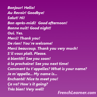 Basic French Phrases