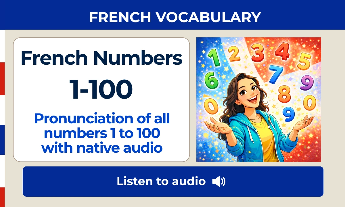 French Numbers 1-100 &ndash; Pronunciation of all numbers 1 to 100 with native audio