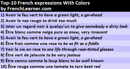 color expressions – les expressions de couleur