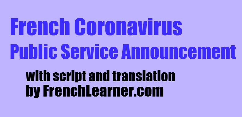 French Coronavirus Awareness Advertisement
