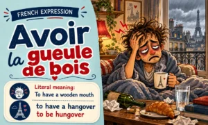 Avoir la gueule de bois β to have a hangover, to be hungover β French expression