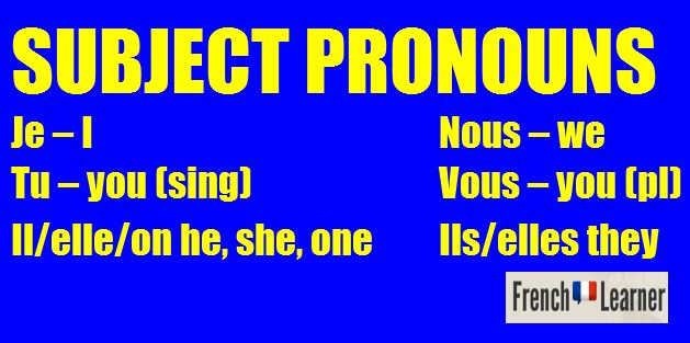 French subject pronouns