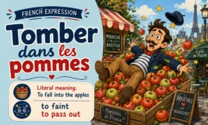 Tomber dans les pommes – French expression – To faint, to pass out