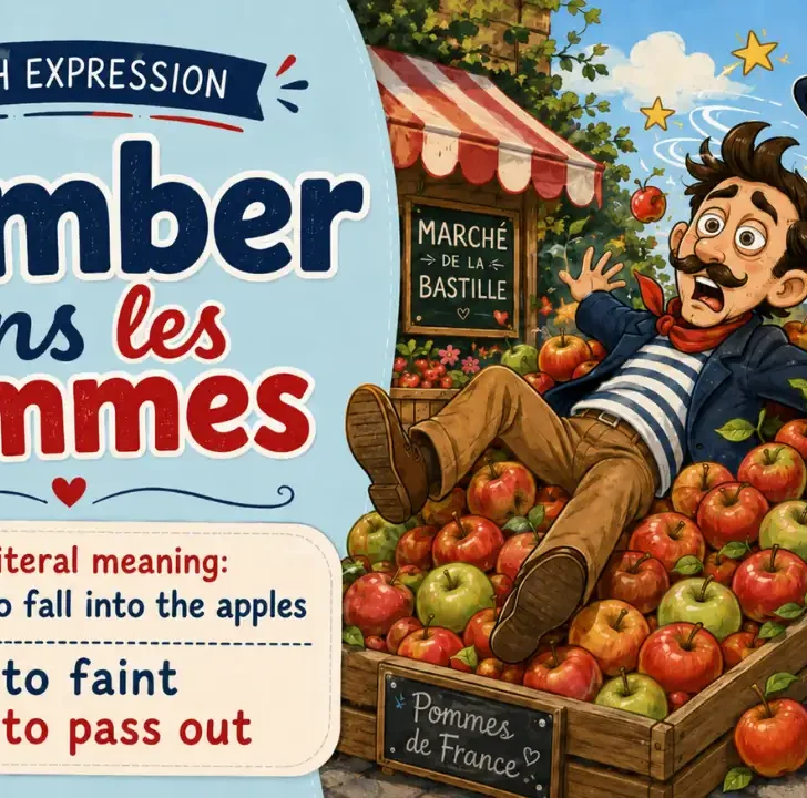 Tomber dans les pommes &mdash; Meaning and pronunciation with native audio