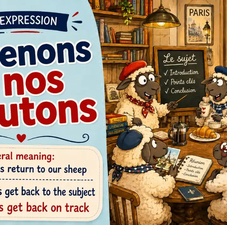 Revenons à nos moutons — meaning and pronunciation