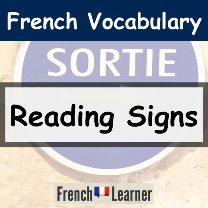 French Signs Vocabulary