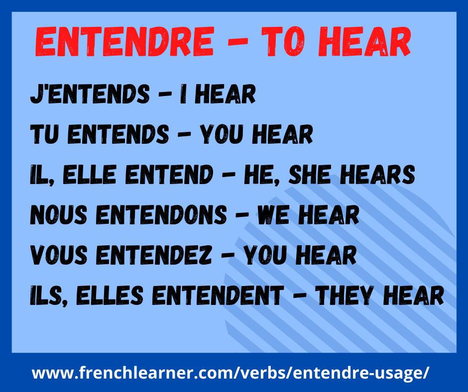 Entendre (To Hear) Meaning, Usage, Example Sentences