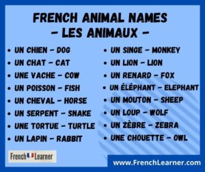 French animal names