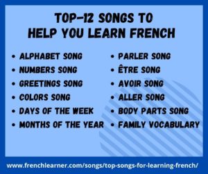 top songs to learn French