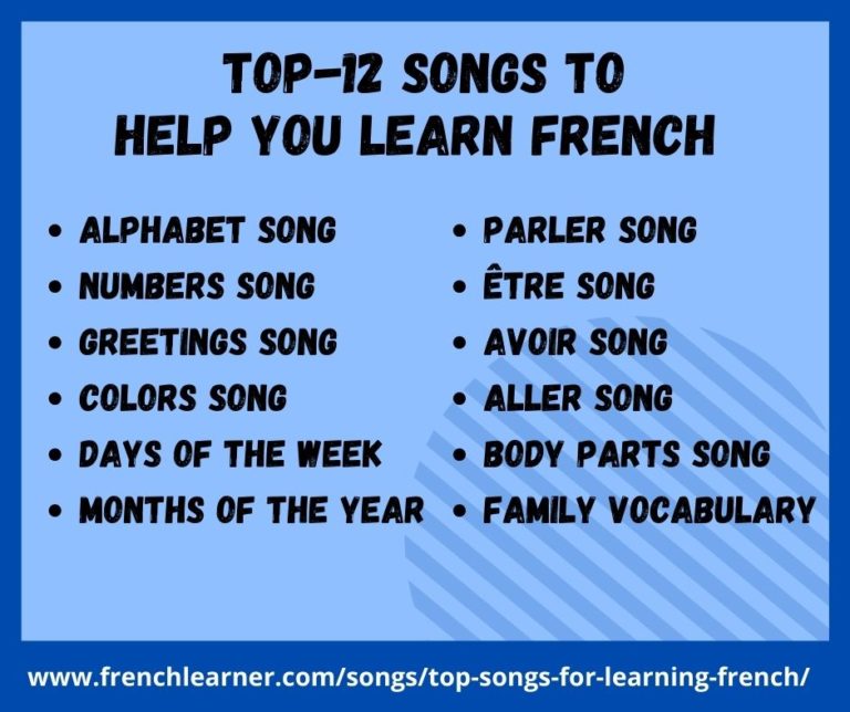 12 Songs For Learning French