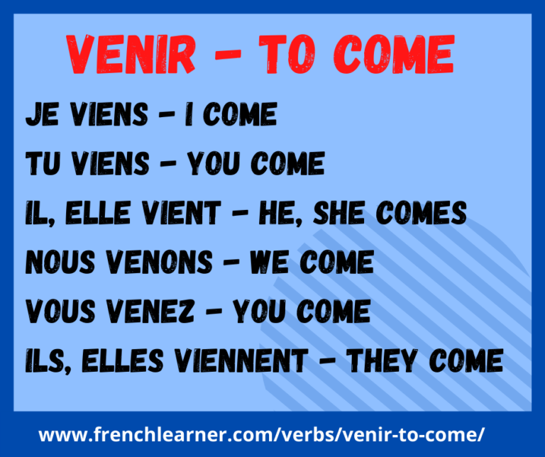 Venir Usage In French