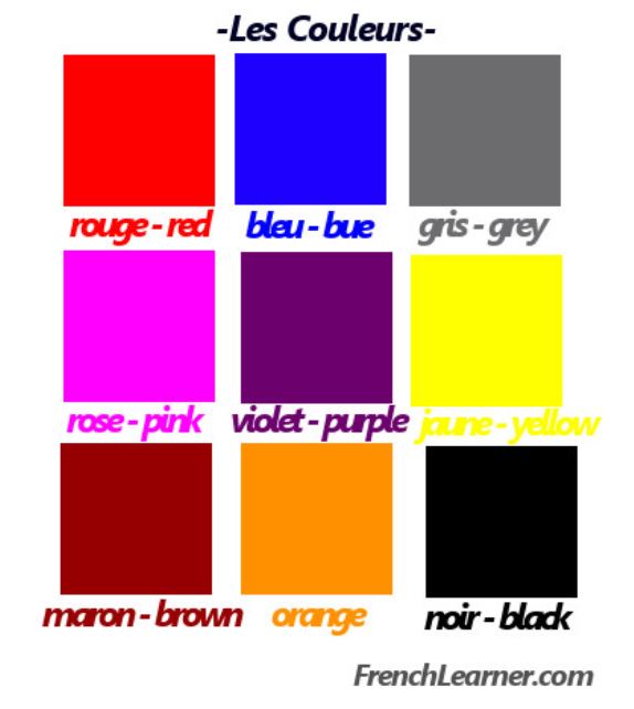 French Color Chart