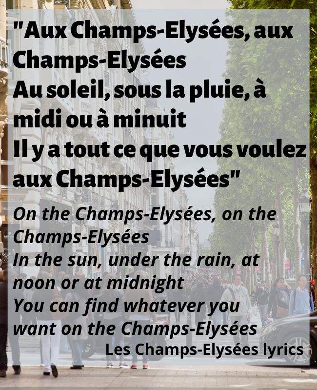 Les Champs Elysées lyrics