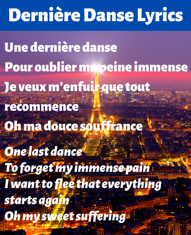 Indila Derniere Danse French Lyrics English Translation