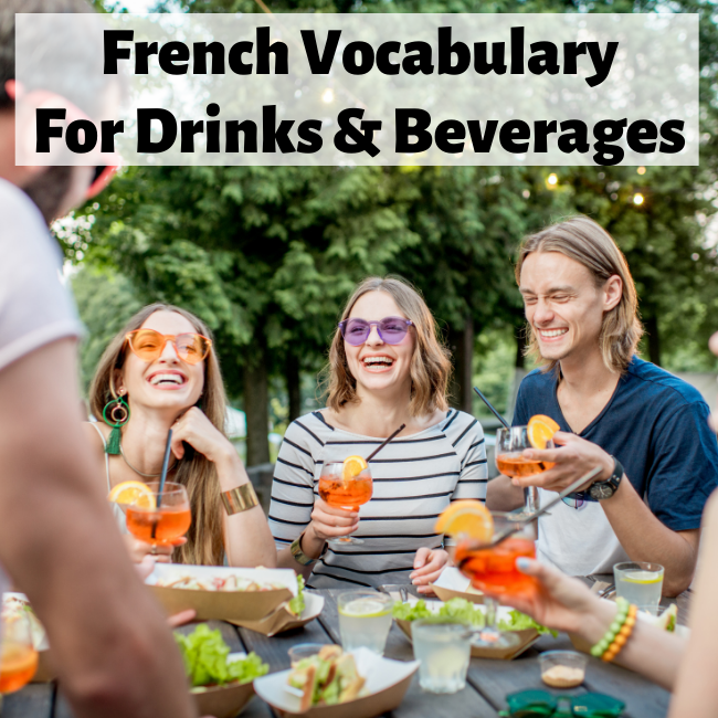 French vocabulary for drinks and beverages.