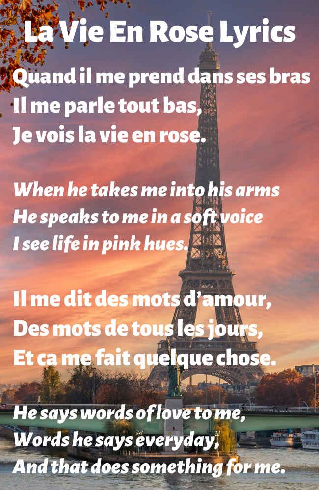 What does La Vie en Rose mean? - Just French It