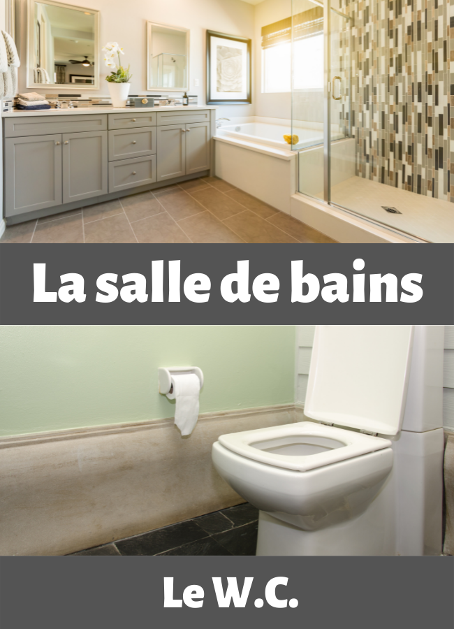 Bathroom: la salle de bains, le WC.