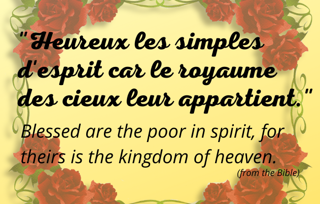 Blessed Are The Poor In Spirit In French