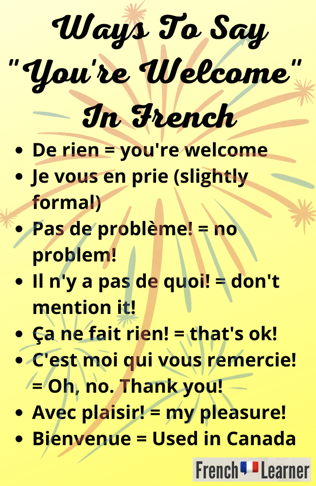 Ways To Say "You're Welcome" in French