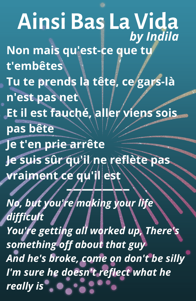 Ainsi Bas La Vida: French Lyric English Translation
