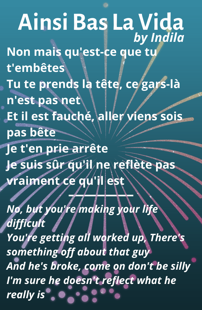 Ainsi Bas La Vida (French Lyrics & English Translation)