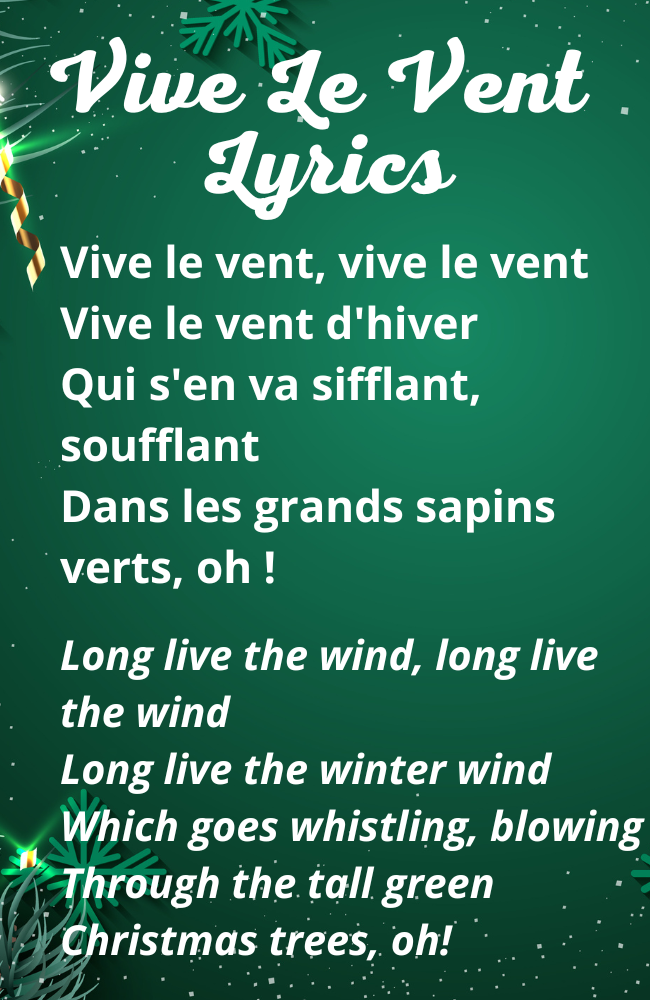 Vive Le Vent (Jingle Bells) French Lyrics & Translation