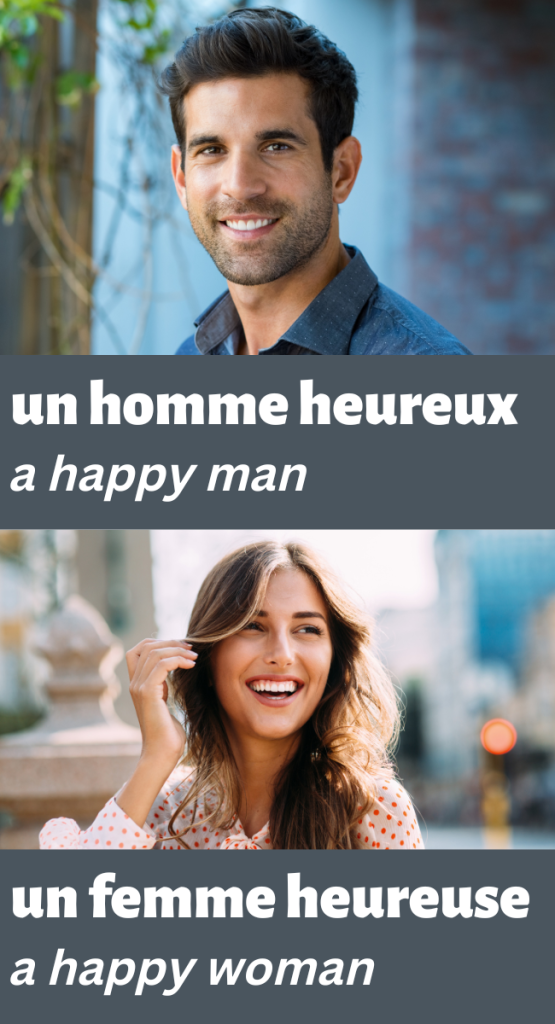 French adjective happy