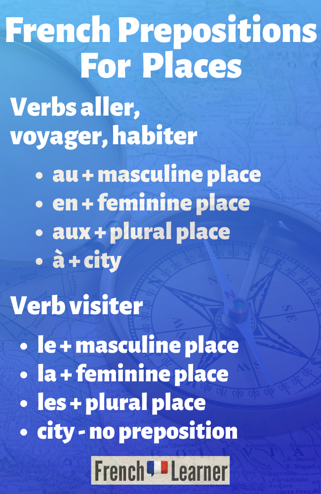 French prepositions for places