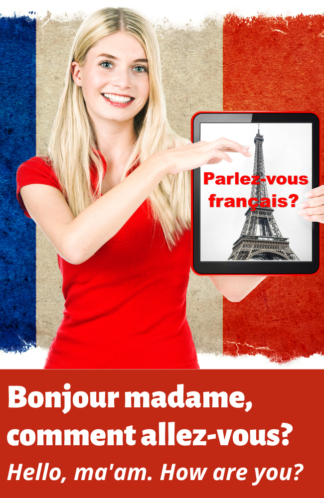 Bonjour madame, comment allez-vous? Vous means "you" French in the formal and plural form.