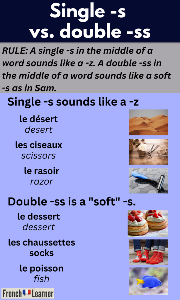 French single -s vs. double -ss rule.