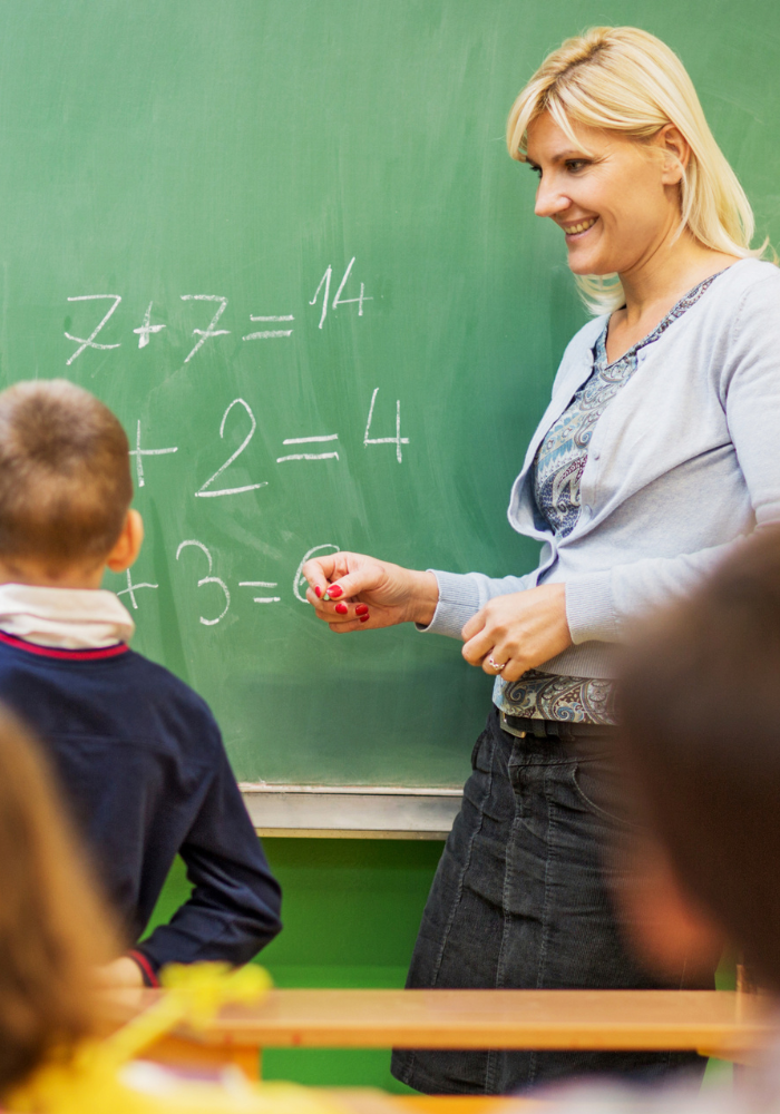 Image of math teacher and student