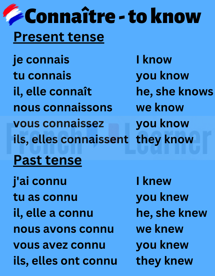 Connaître to know