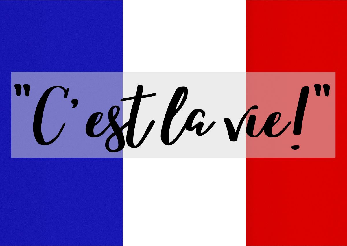C'est la vie written on French flag