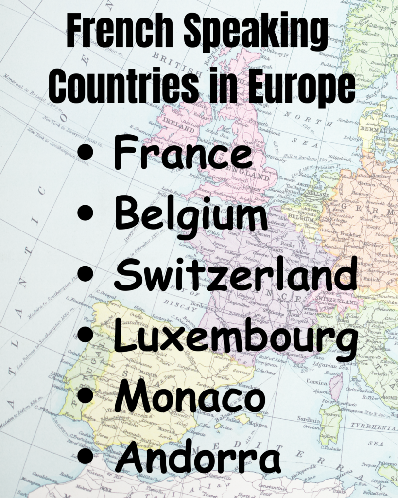 List of French speaking countries in Europe