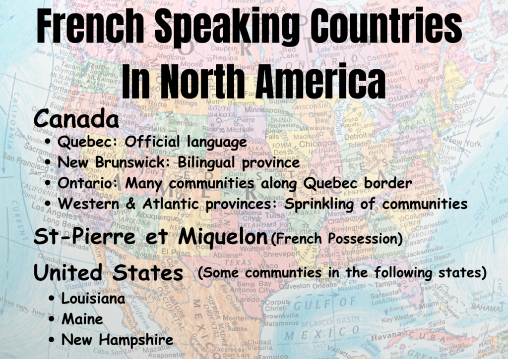 French speaking countries in North America