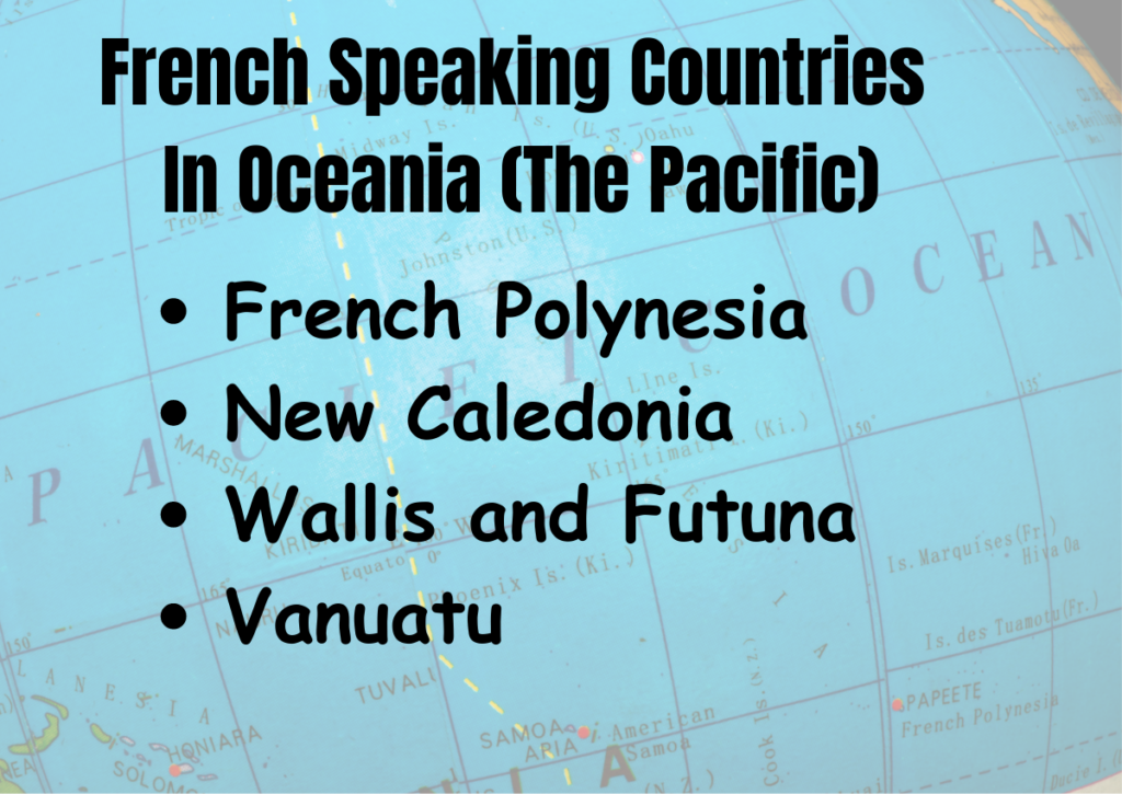 French speaking countries in Oceania.