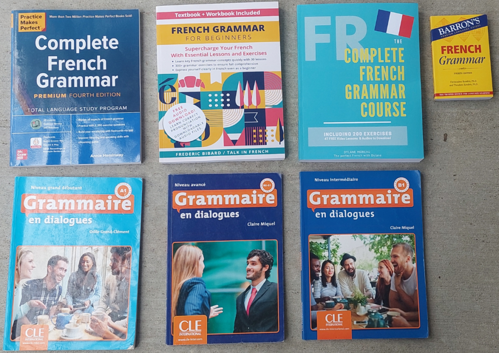 Collection of French grammar books