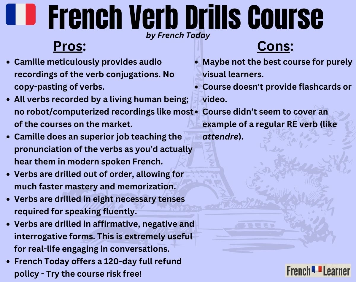 French Verb Drills - Pros & Cons