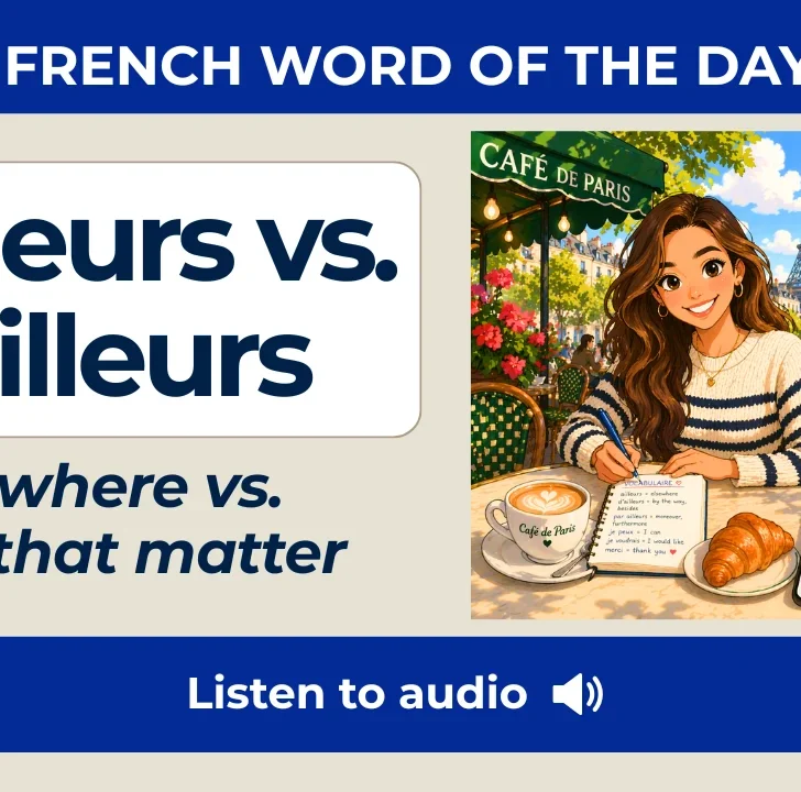 Ailleurs (elsewhere) vs. d&rsquo;ailleurs (for that matter)