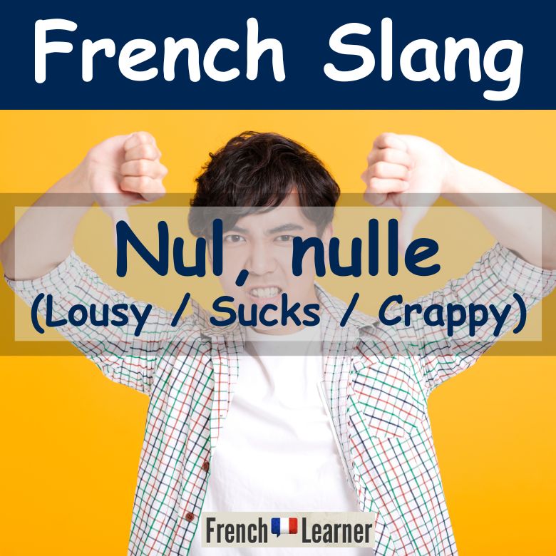 Nul/nulle: lousy, sucks and crappy in French.