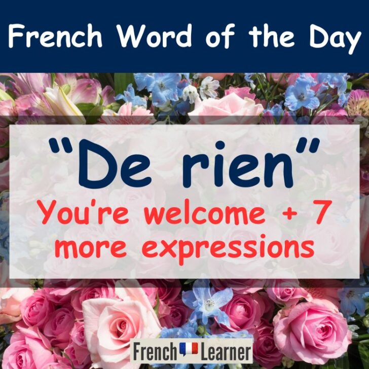 De rien – Meaning & Pronunciation – You’re Welcome in French