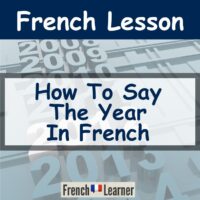 How to say the year in French