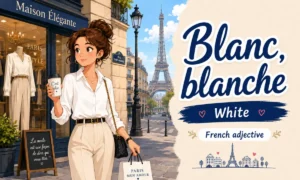 Blanc, blanche – white – French adjective