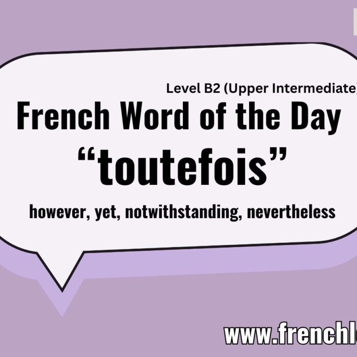 French Word of the Day – Toutefois (However)