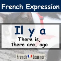 French lesson explaining the expression il y a, which means there is, there are and ago.