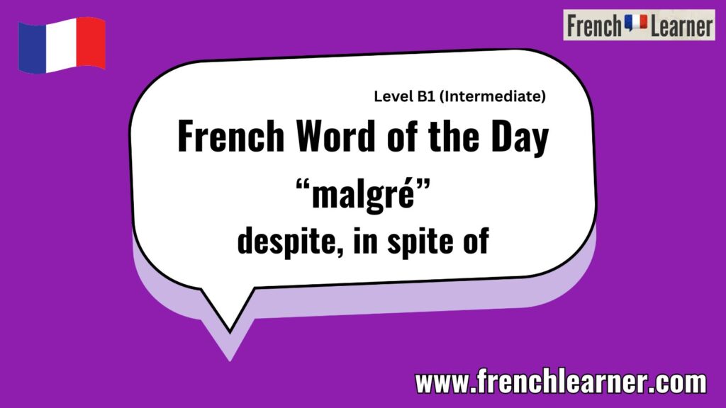 French Word of the Day “malgré” despite, in spite of