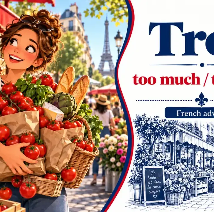 Trop meaning in French, pronunciation & examples