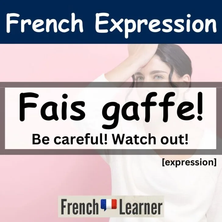 Fais gaffe! (Be careful! Watch out!)