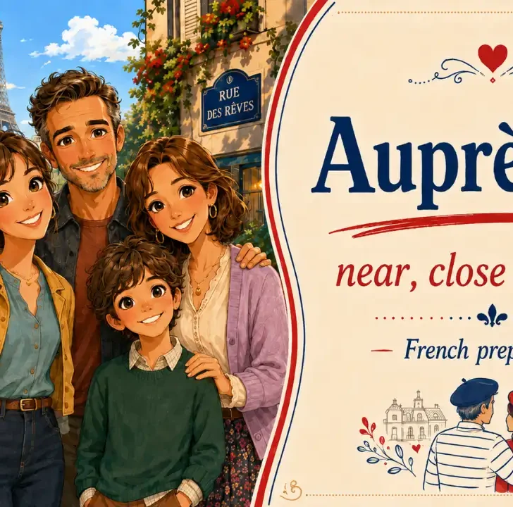 Auprès de — French pronunciation, meaning and examples