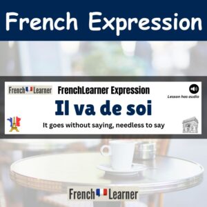 Il va de soi - it goes without saying, needless to say